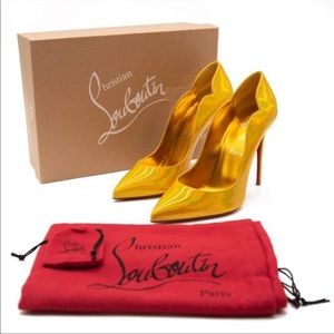 Gold/Yellow Christian Louboutin Hot Chick Patent Pump size 38